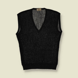 1970s | Alpaca Knit Tank Vest | Black - 6