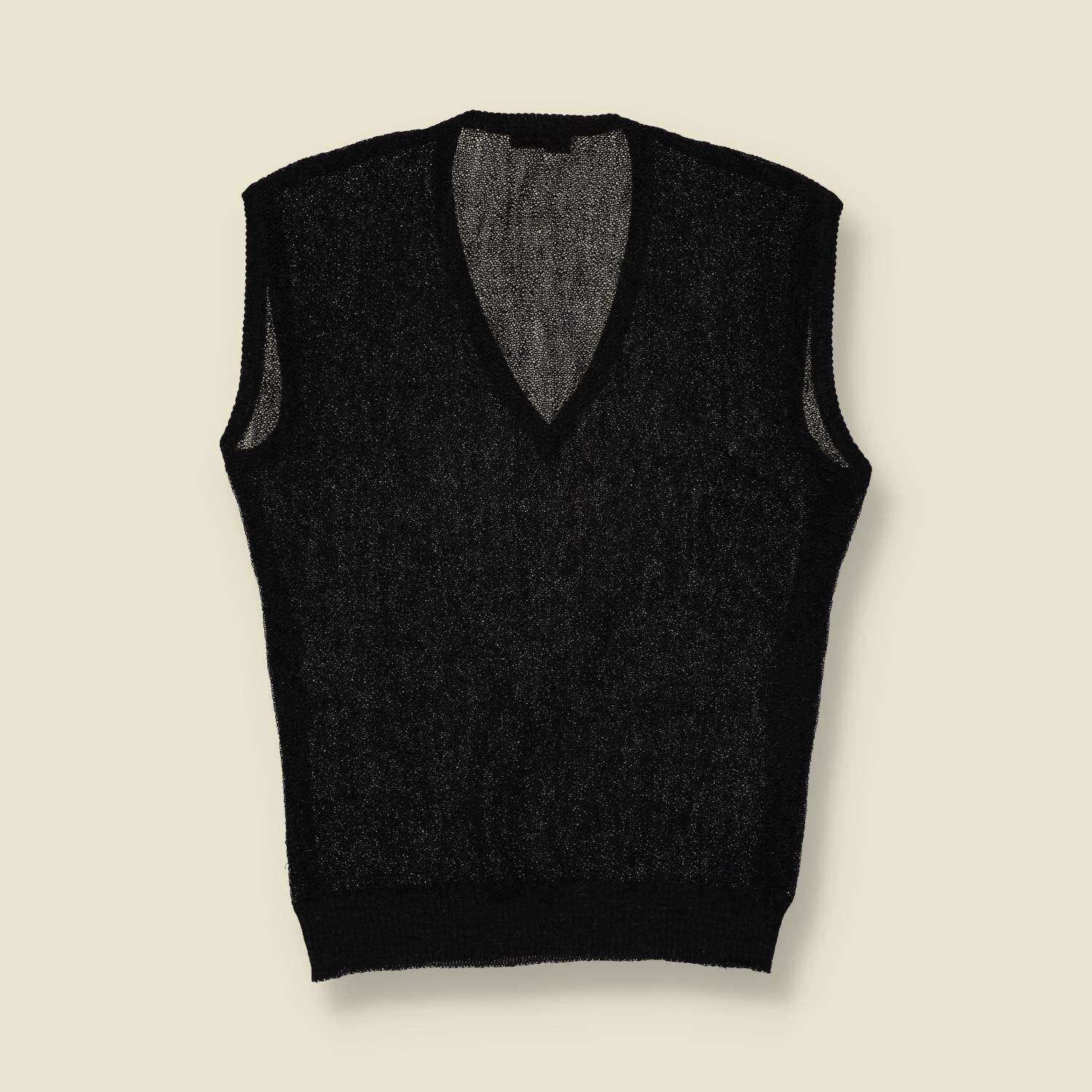 1970s | Alpaca Knit Tank Vest | Black - 6