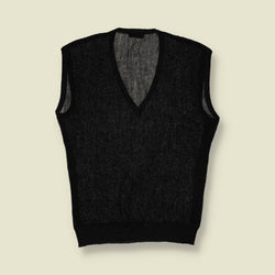 1970s | Alpaca Knit Tank Vest | Black - 6