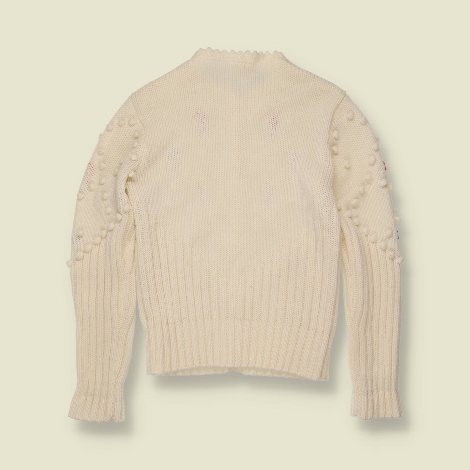 1970s | C&A | Popcorn Floral Cardigan | Cream - 8