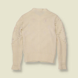 1970s | C&A | Popcorn Floral Cardigan | Cream - 8