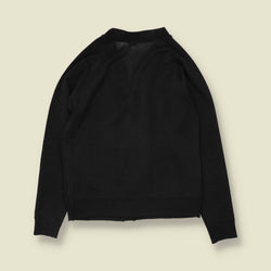 1970s | Pointelle Panel Cardigan | Black - 10