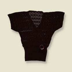 1970s | Crochet Knit Top | Brown - 6