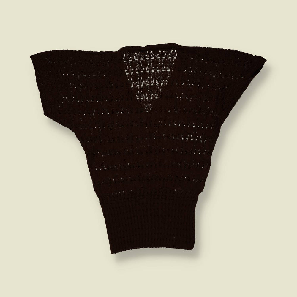 1970s | Crochet Knit Top | Brown - 6