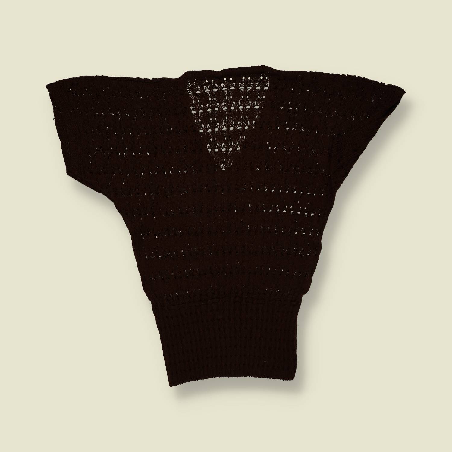 1970s | Crochet Knit Top | Brown - 6
