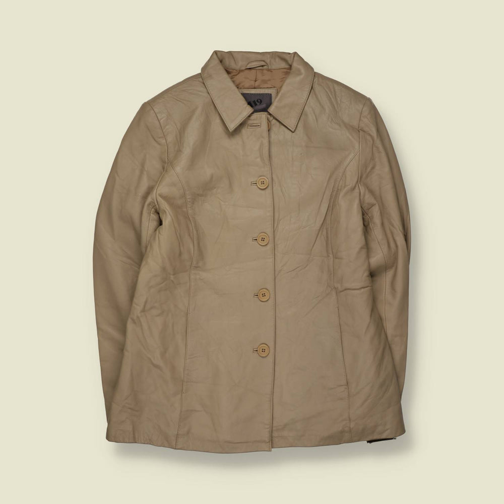 1990s | M19 | Leather Jacket | Beige - 14