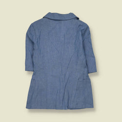 1970s | Short Sleeve Jacket | Blue | Sailor Button Detail - 4