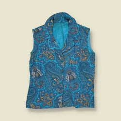 1970s | Paisley Waistcoat | Turquoise Blue - 10