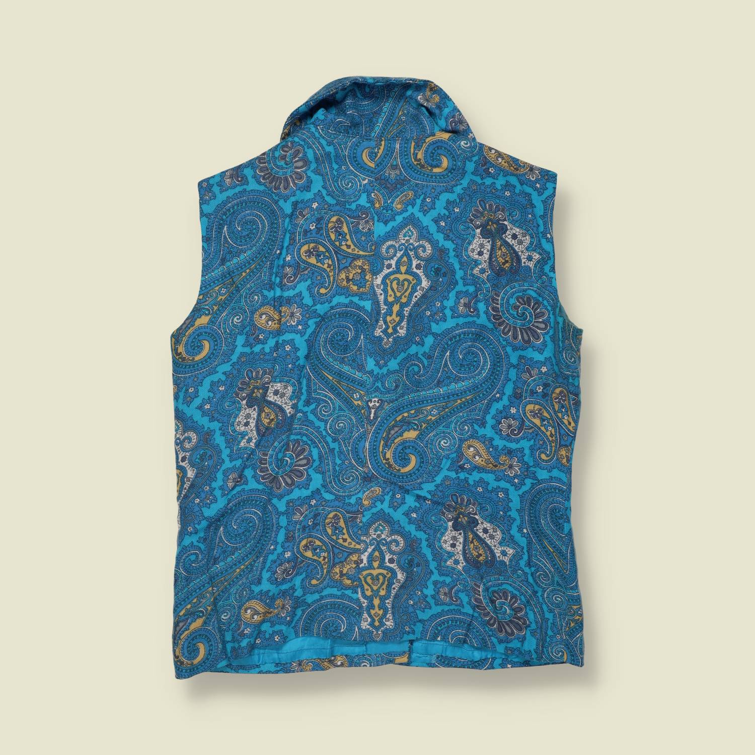 1970s | Paisley Waistcoat | Turquoise Blue - 10