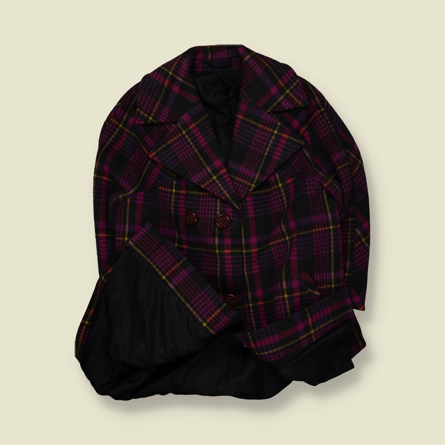 1970s | My Modell | Plaid Coat | Burgundy Check - 16