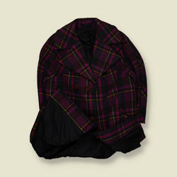 1970s | My Modell | Plaid Coat | Burgundy Check - 16