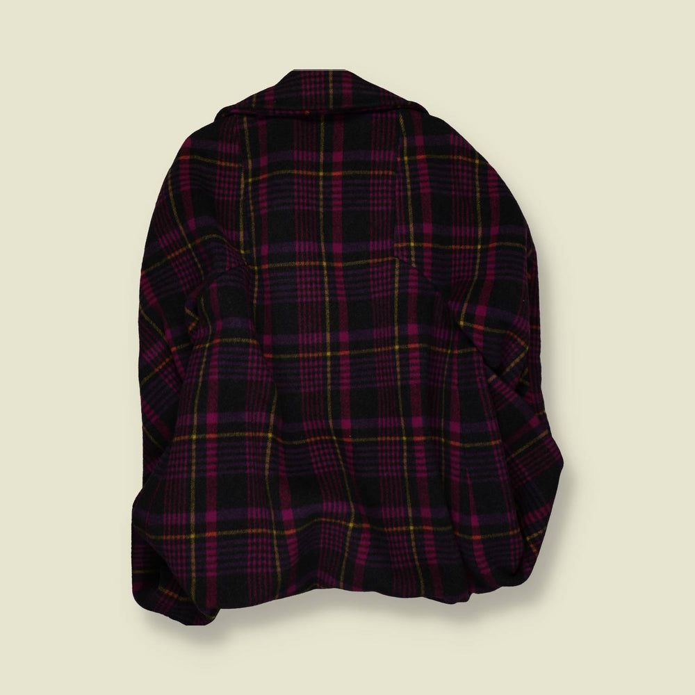 1970s | My Modell | Plaid Coat | Burgundy Check - 16