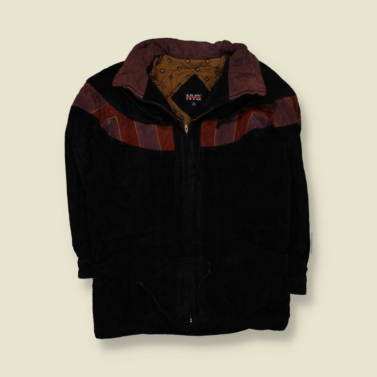 1990s | New York Girl | Corduroy Jacket | Black Multi - 14