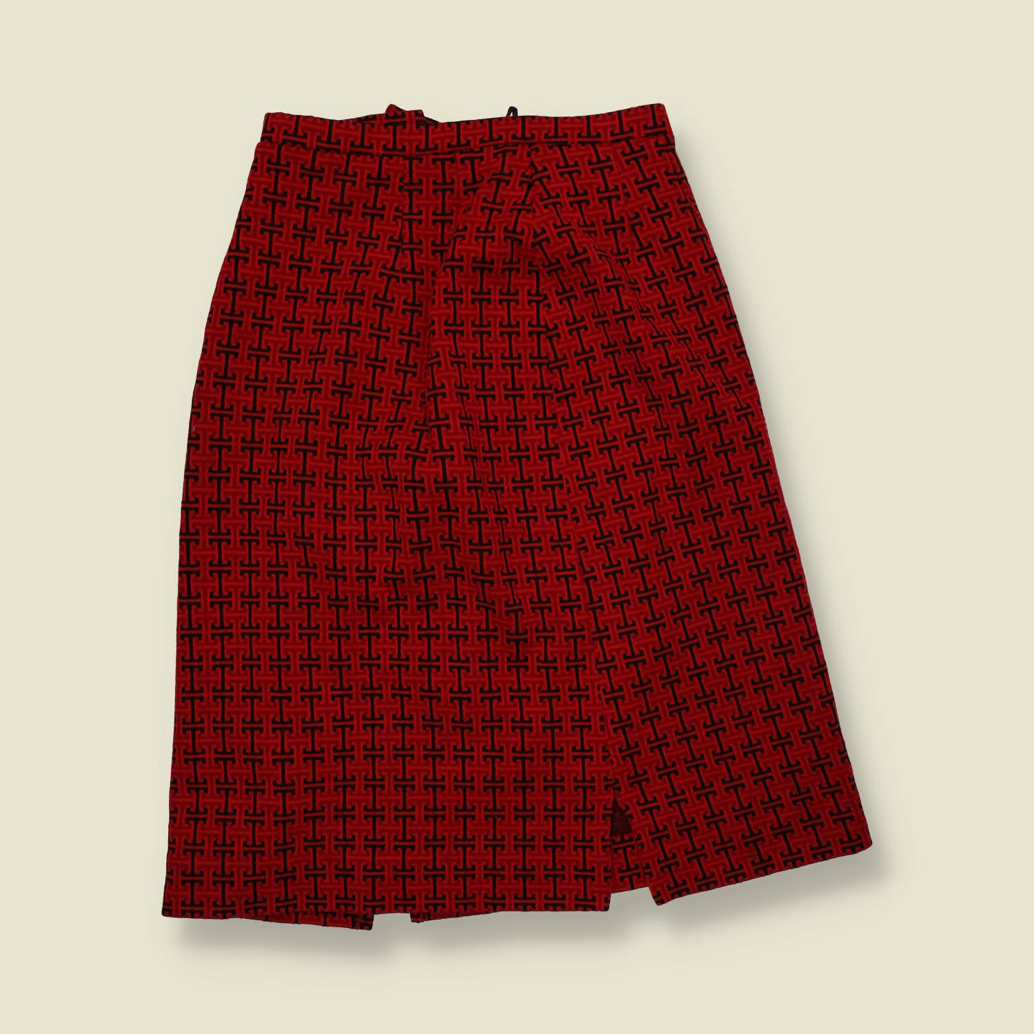 1970s | Skirt | Red Geometric Print - w26