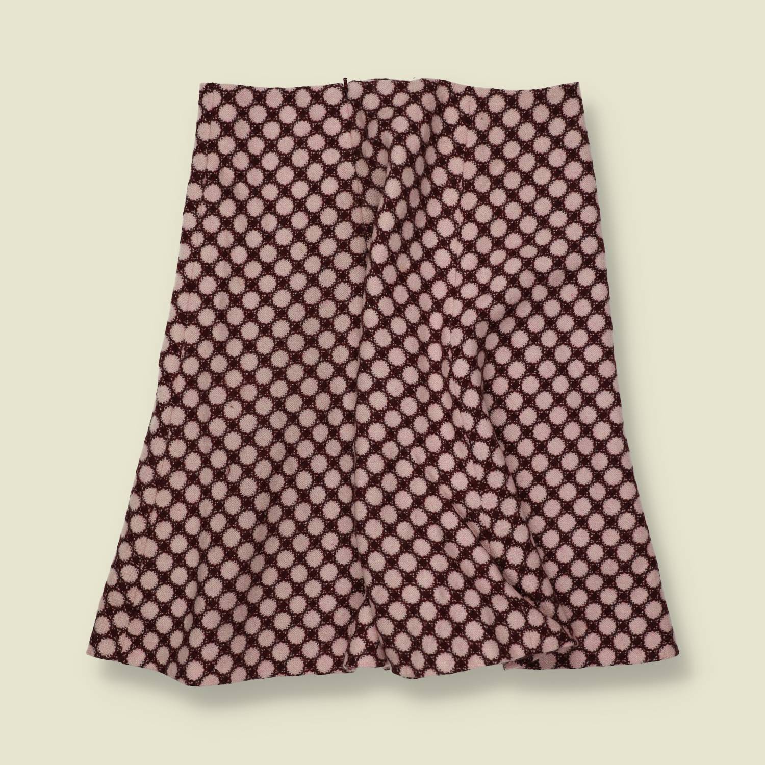 1970s | Hobbs | Made In England | Skirt | Pink And Burgundy Print - w28