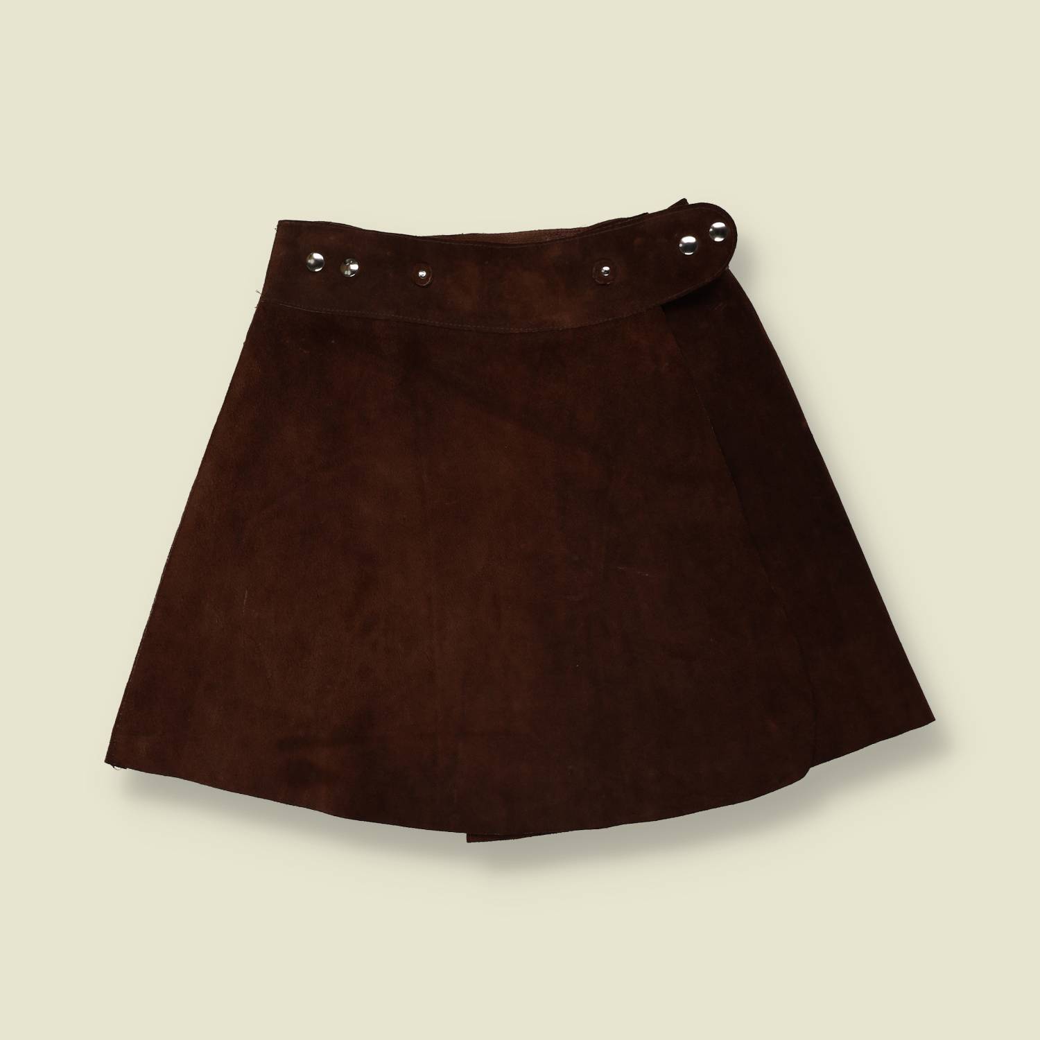1970s | Suede Skirt | Chocolate Brown - w24