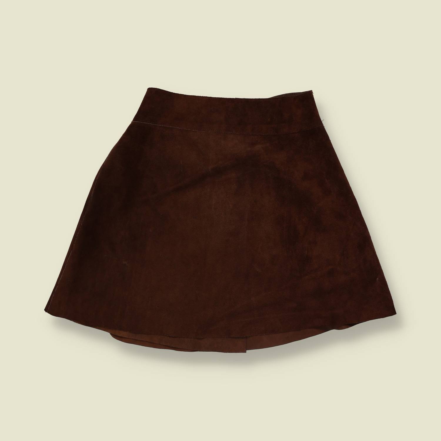 1970s | Suede Skirt | Chocolate Brown - w24