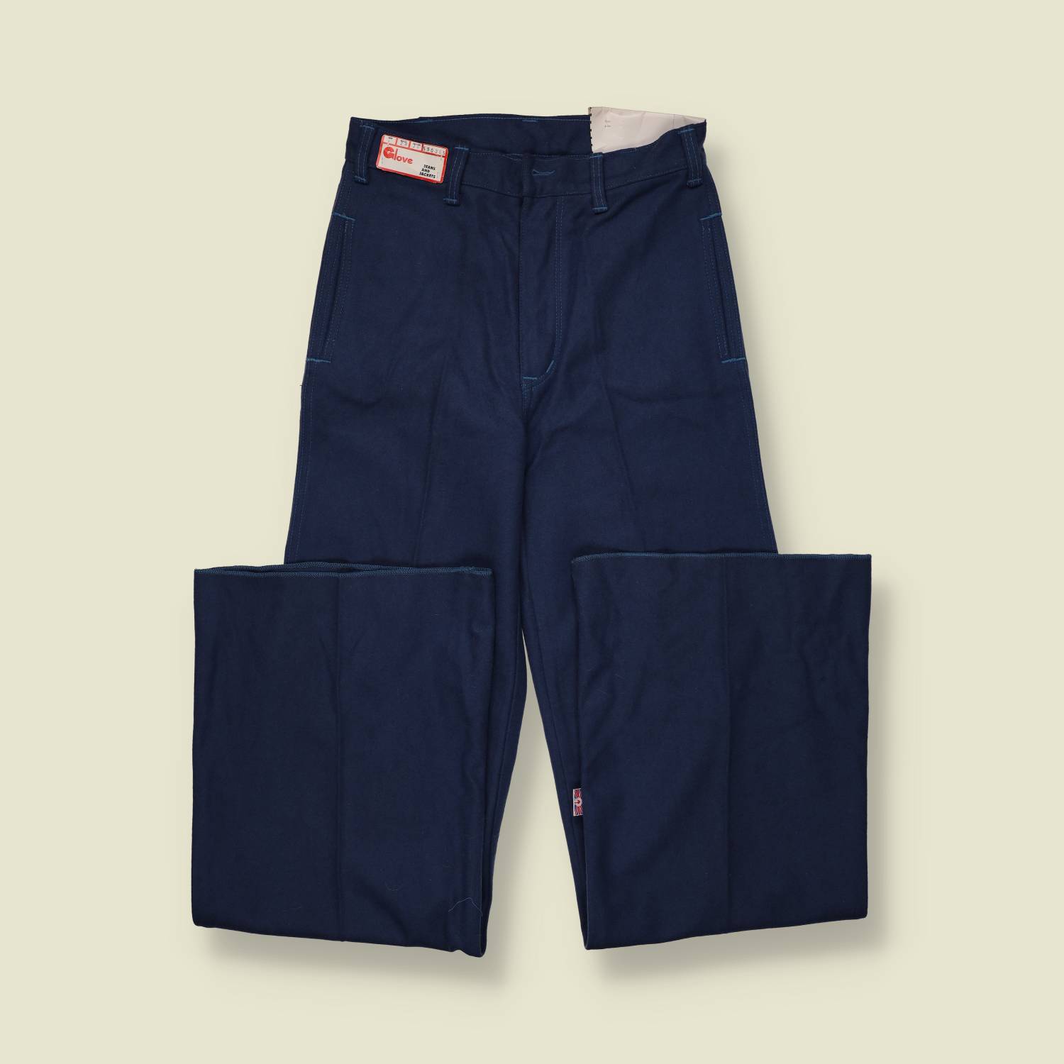 1970s | Glove | Deadstock Flared Trousers | Navy – w26