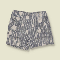 1970s | Deadstock Shorts | Navy And White Geometric - w24