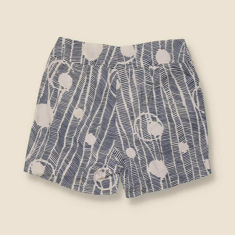 1970s | Deadstock Shorts | Navy And White Geometric - w24