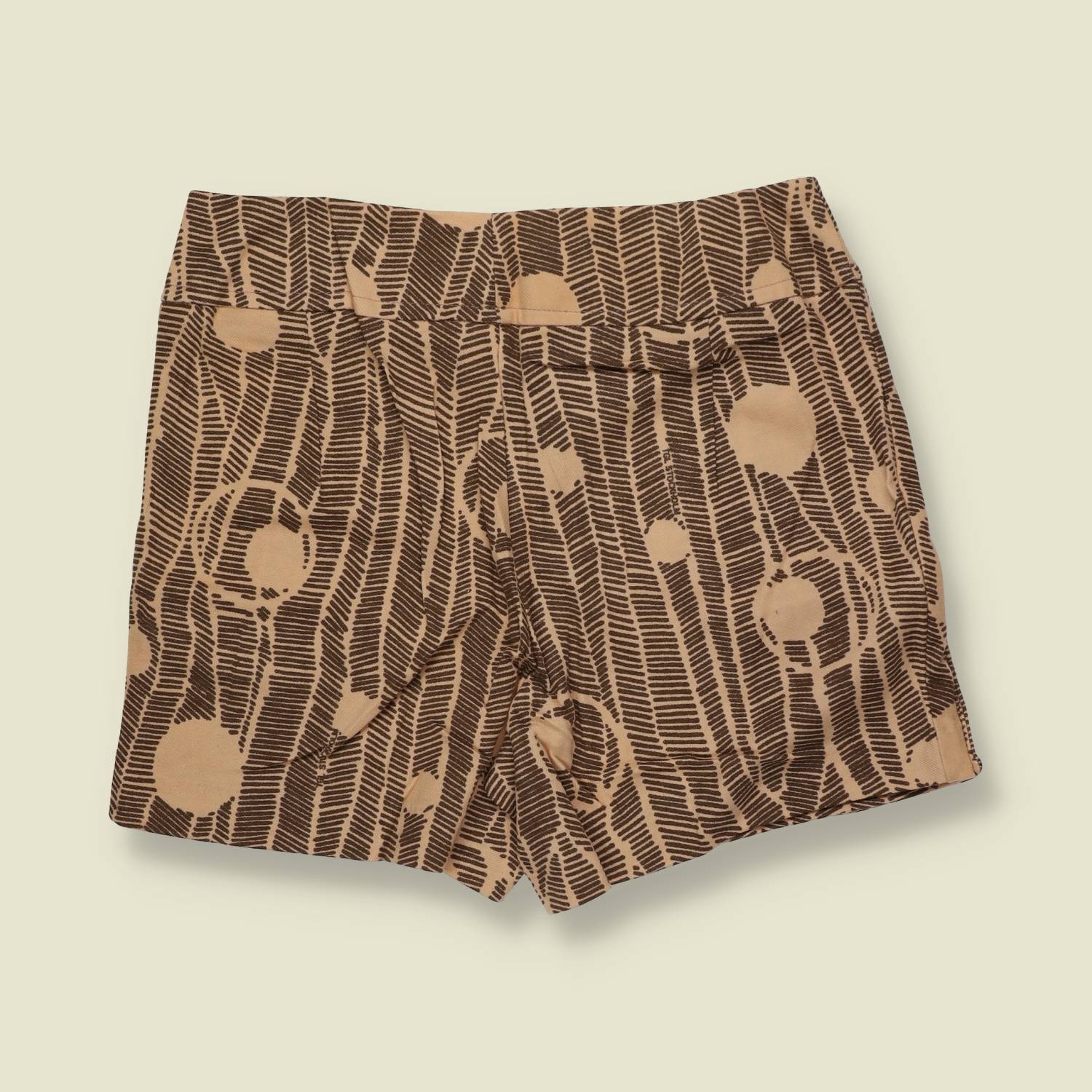 1970s | Deadstock Shorts | Tan And Brown Geometric - w28