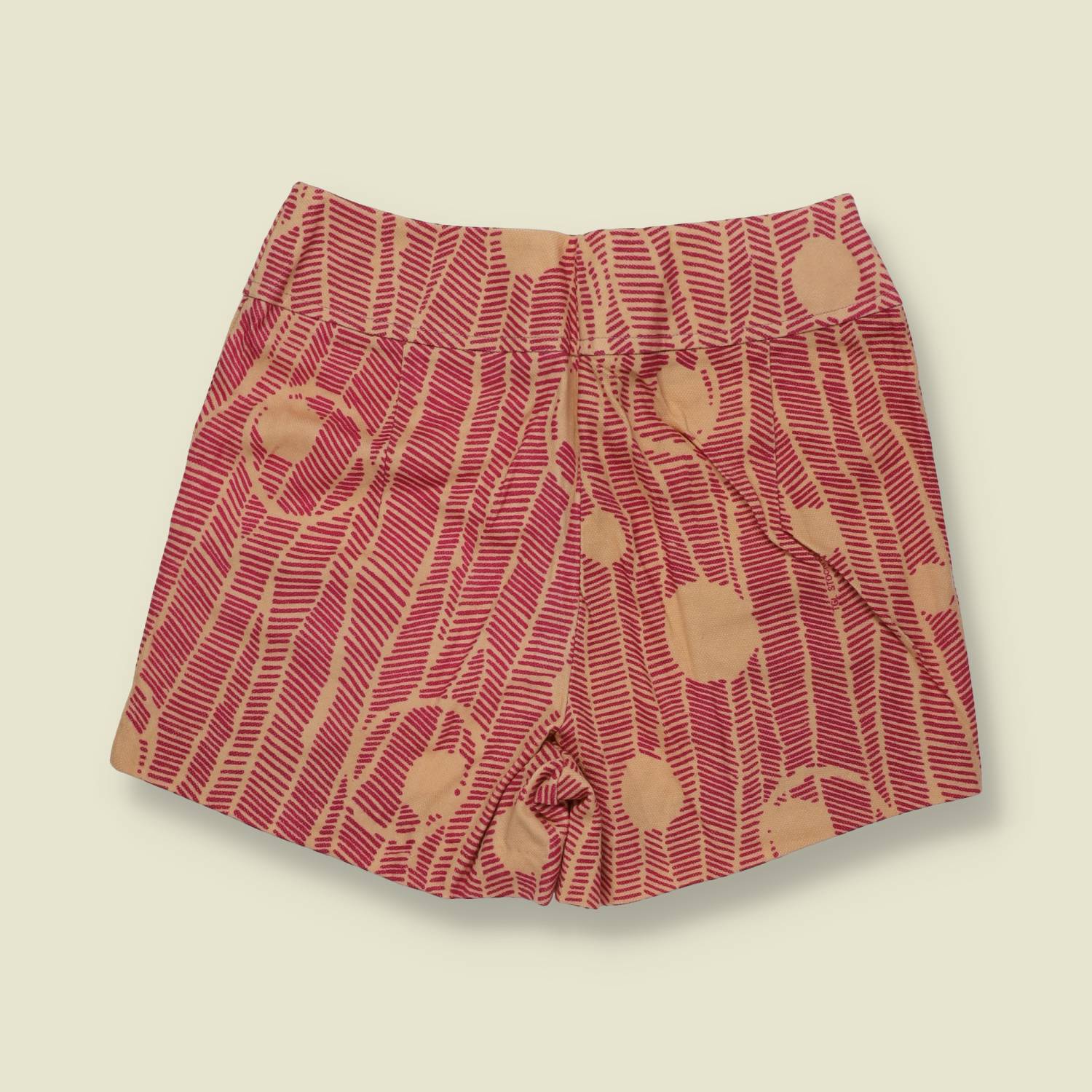1970s | Deadstock Shorts | Pink And Tan Geometric - w24