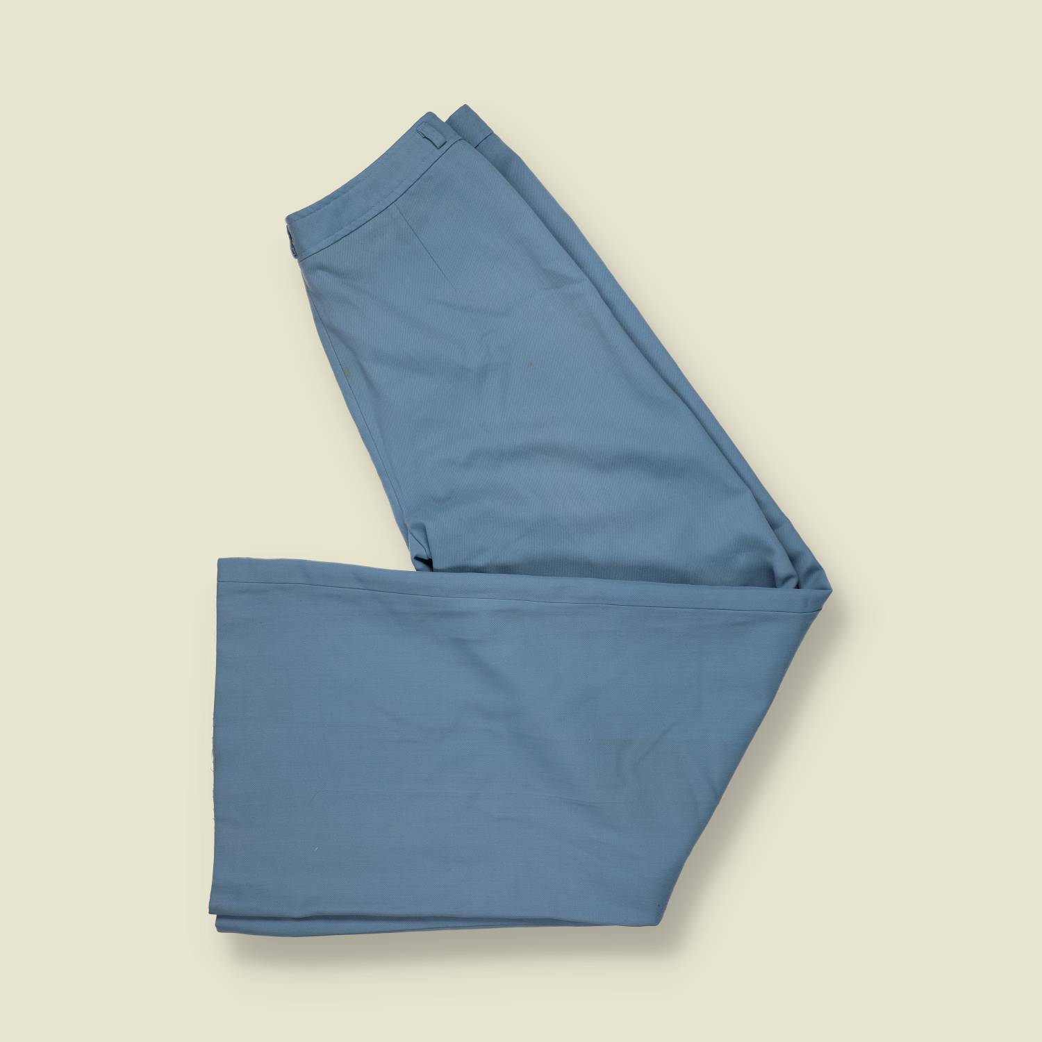 1970s | Trevira | Flared Trousers | Blue – w30