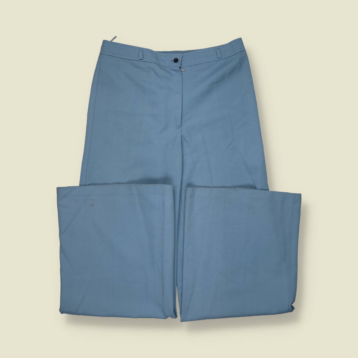 1970s | Trevira | Flared Trousers | Blue – w30