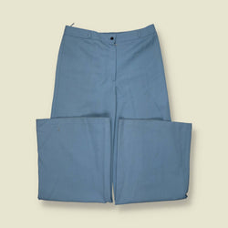 1970s | Trevira | Flared Trousers | Blue – w30