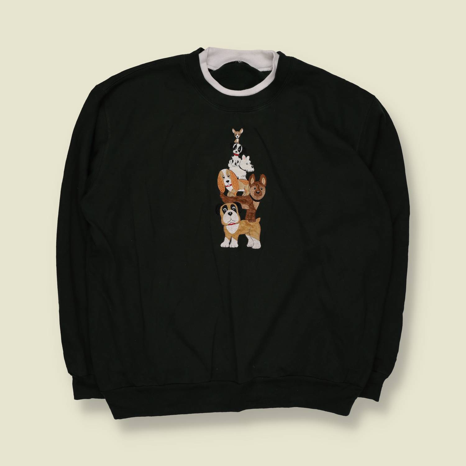 1980s | Embroidered Animal Sweatshirt | Black - 20