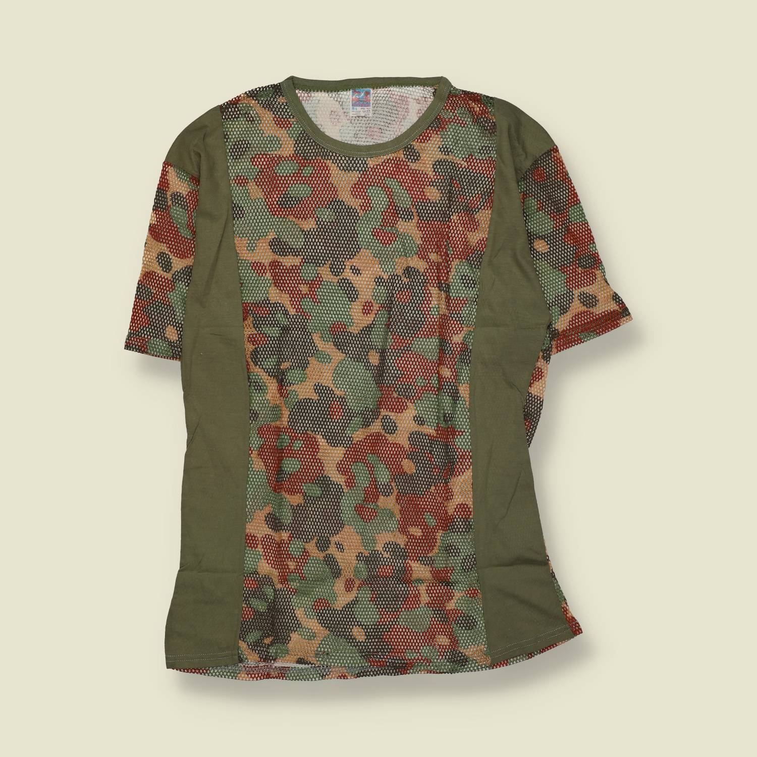 1990s | Camouflage Mesh T-Shirt | Panelled Camo Design - 12
