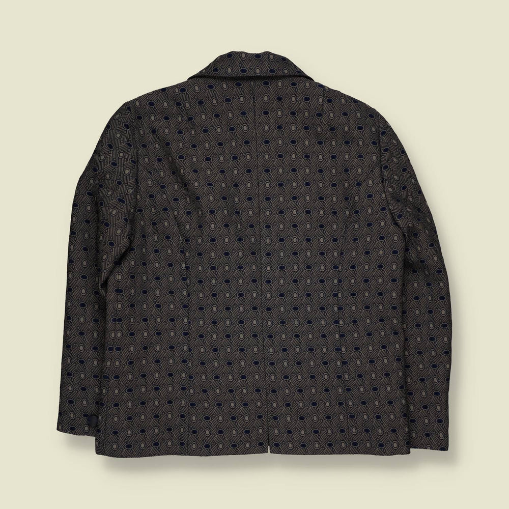 1970s | Patterned Tailored Jacket | Blue & Grey – 10