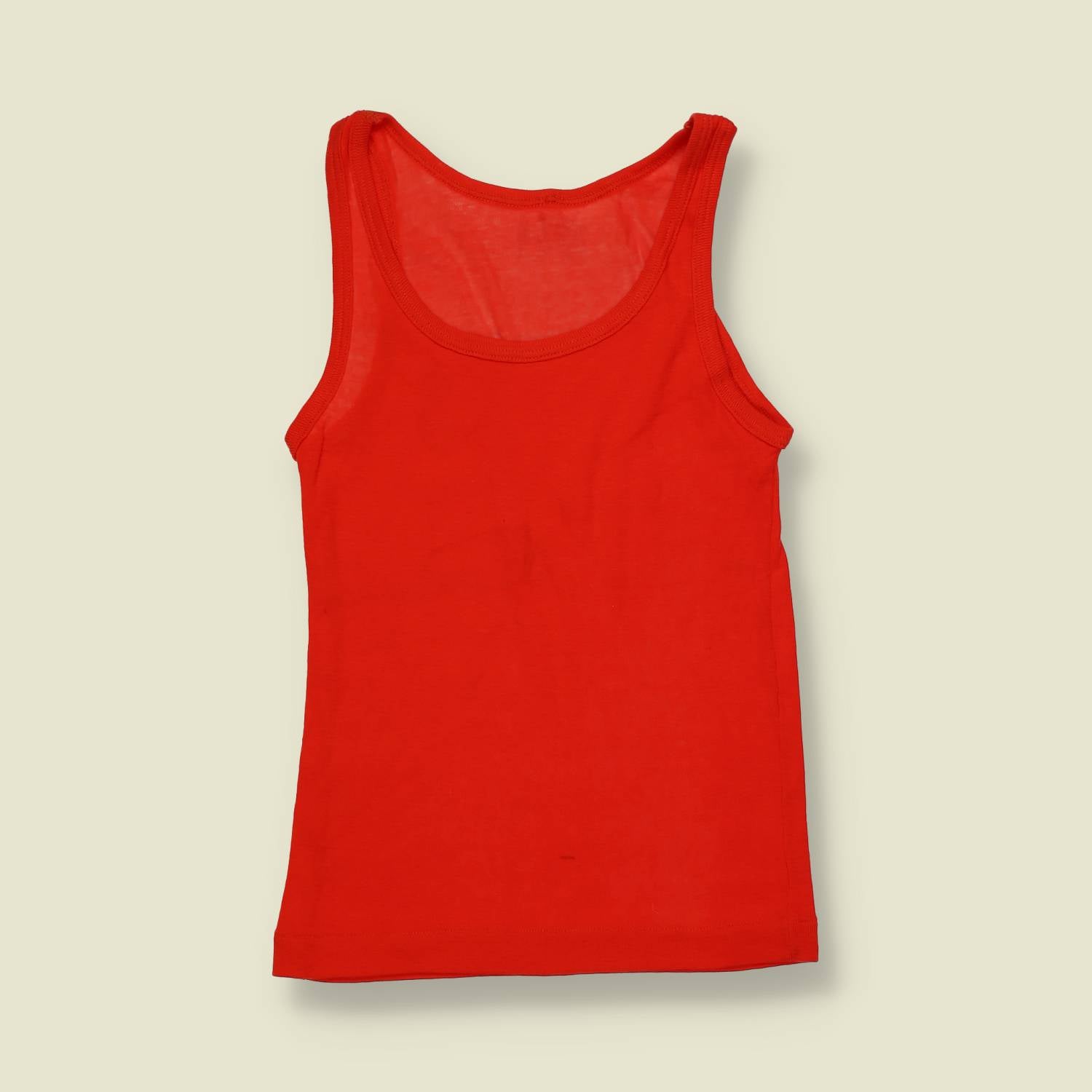 1970s | Deadstock Cami Top | Classic Scoop Neck | Red - 0