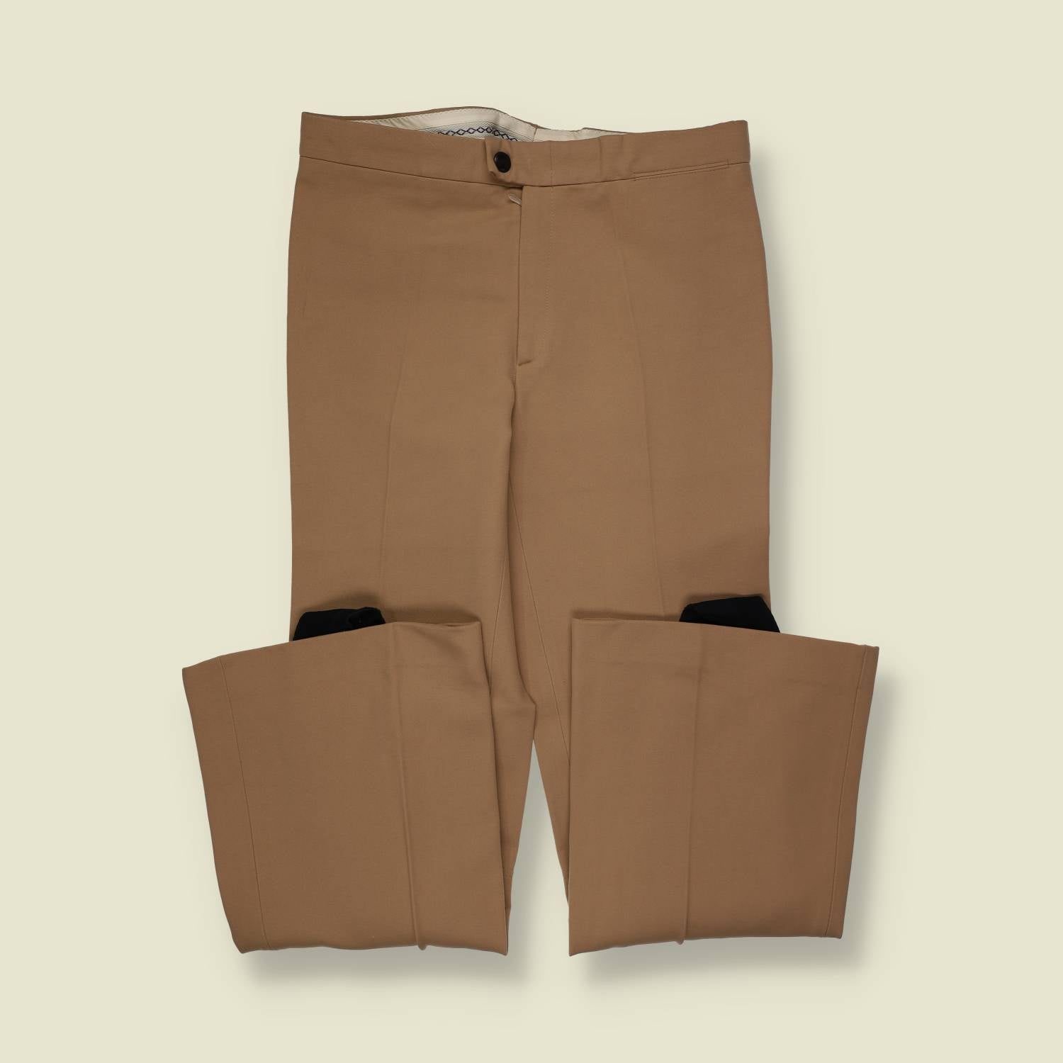 1970s | Stirrup Flared Trousers | Tan – w32