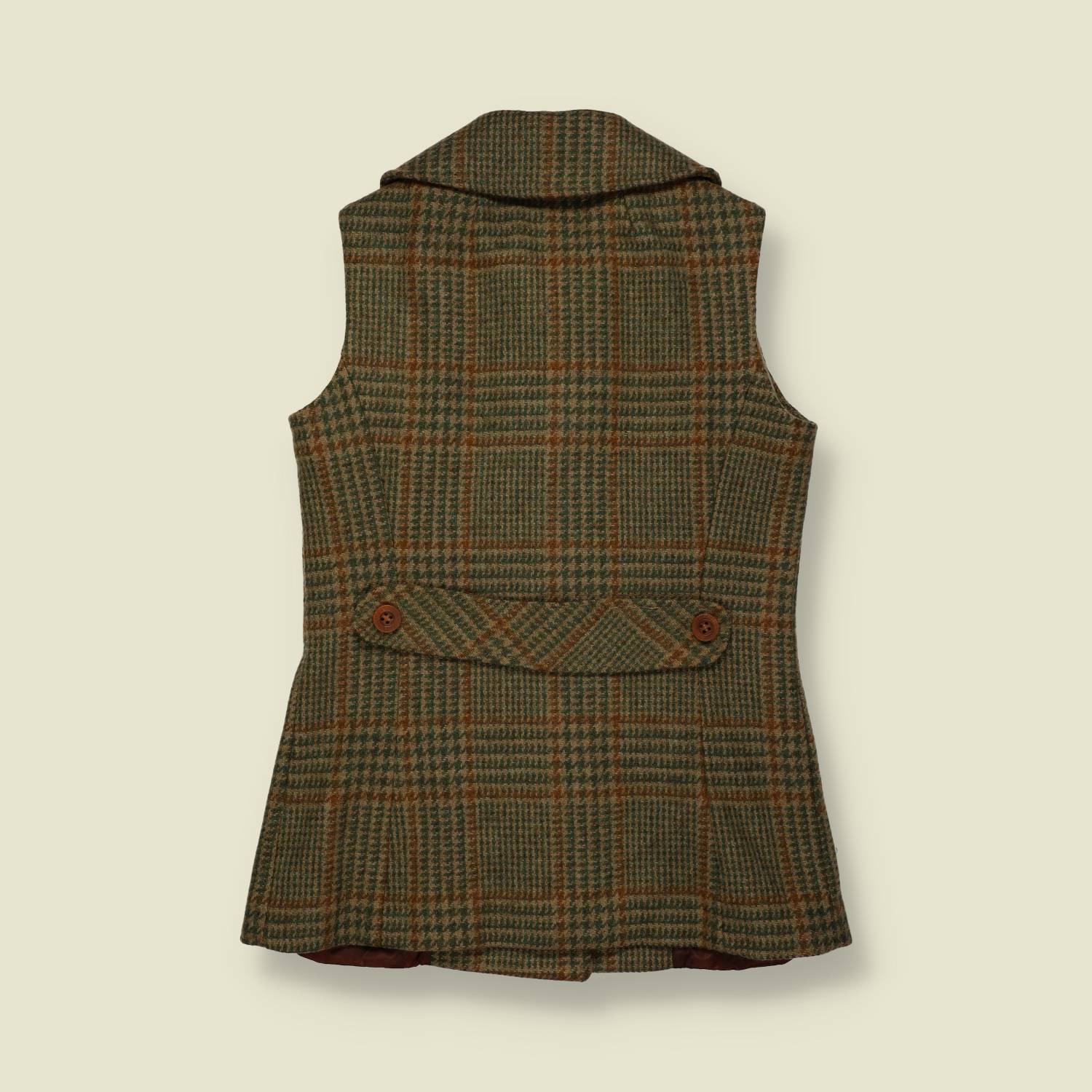 1960s | Two Piece Waistcoat And Skirt Set | Brown Check - 8