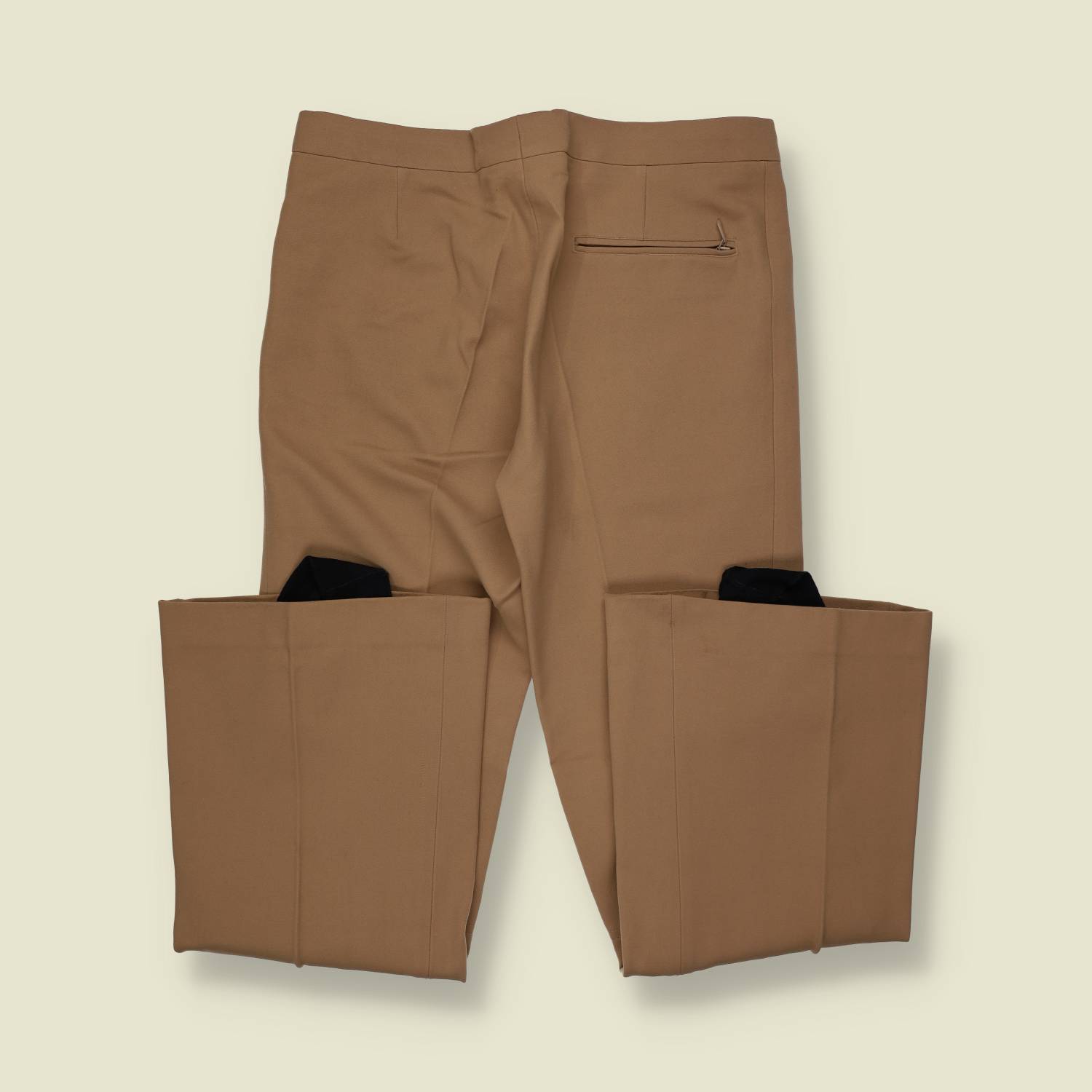 1970s | Stirrup Flared Trousers | Tan – w32