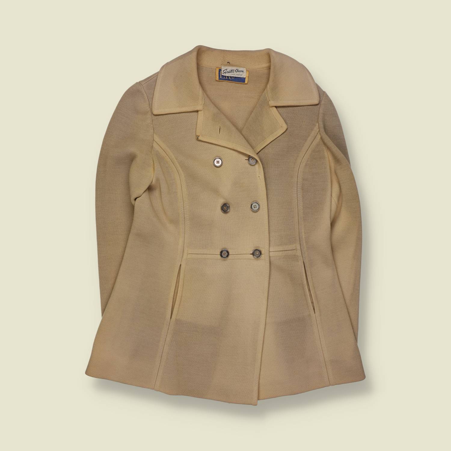1960s | Queen Vegas | Double-Breasted Coat | Beige - 6