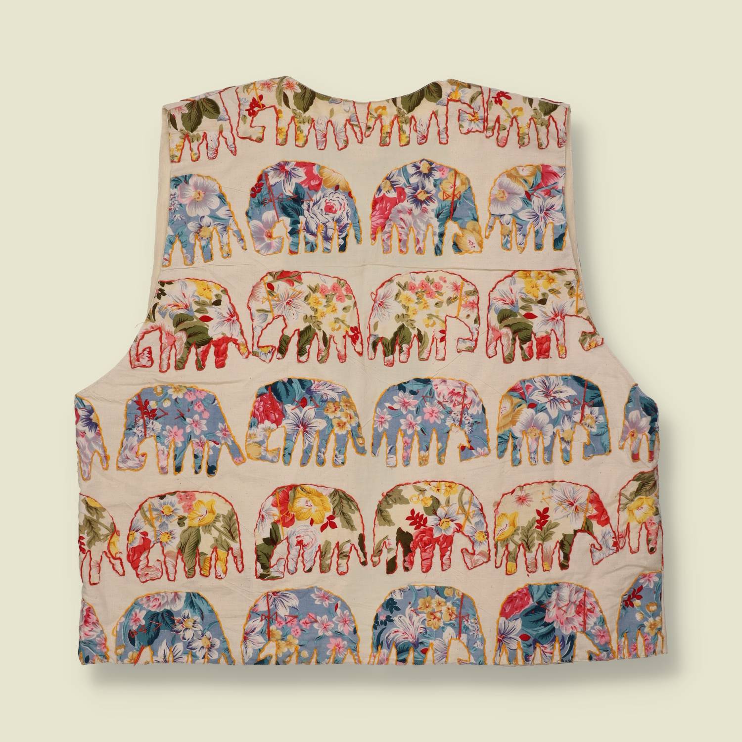 1980s | Kaktus | Waistcoat | Floral Elephant Print - 18