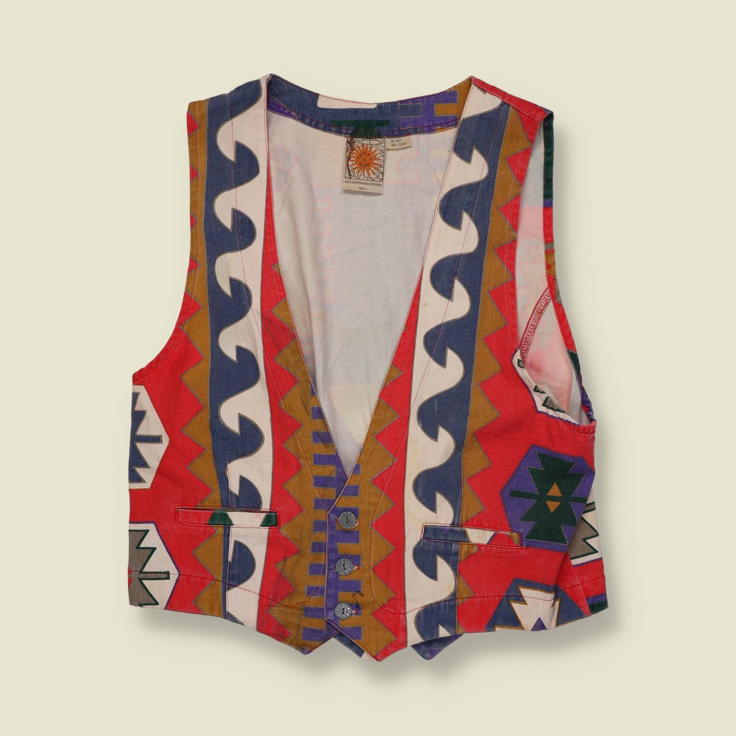 1980s | Waistcoat | Geometric Print - 10