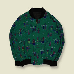 1980s | Bomber Jacket | Novelty Print | Green - 22
