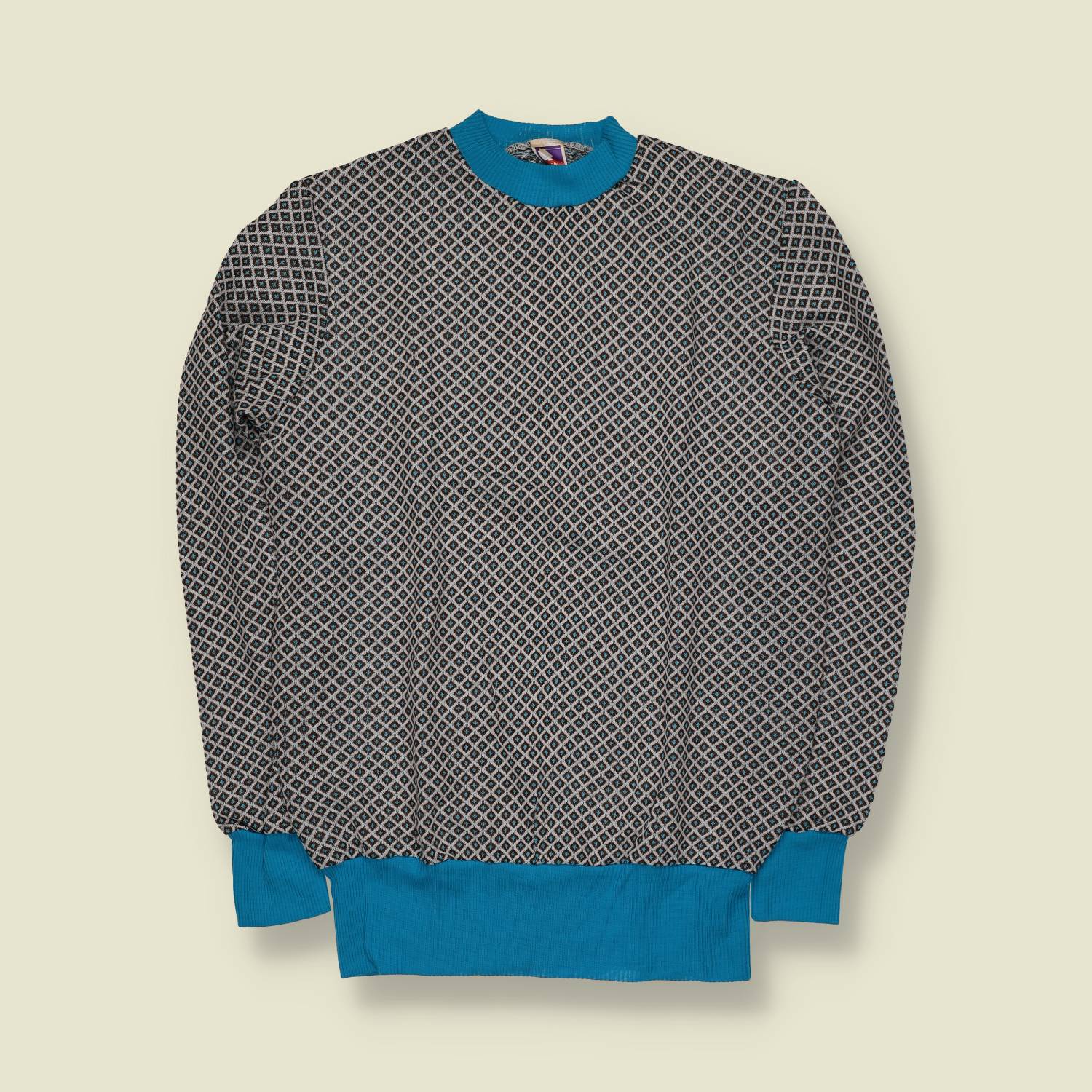 1970s | Top | Geometric Print | Blue - 10