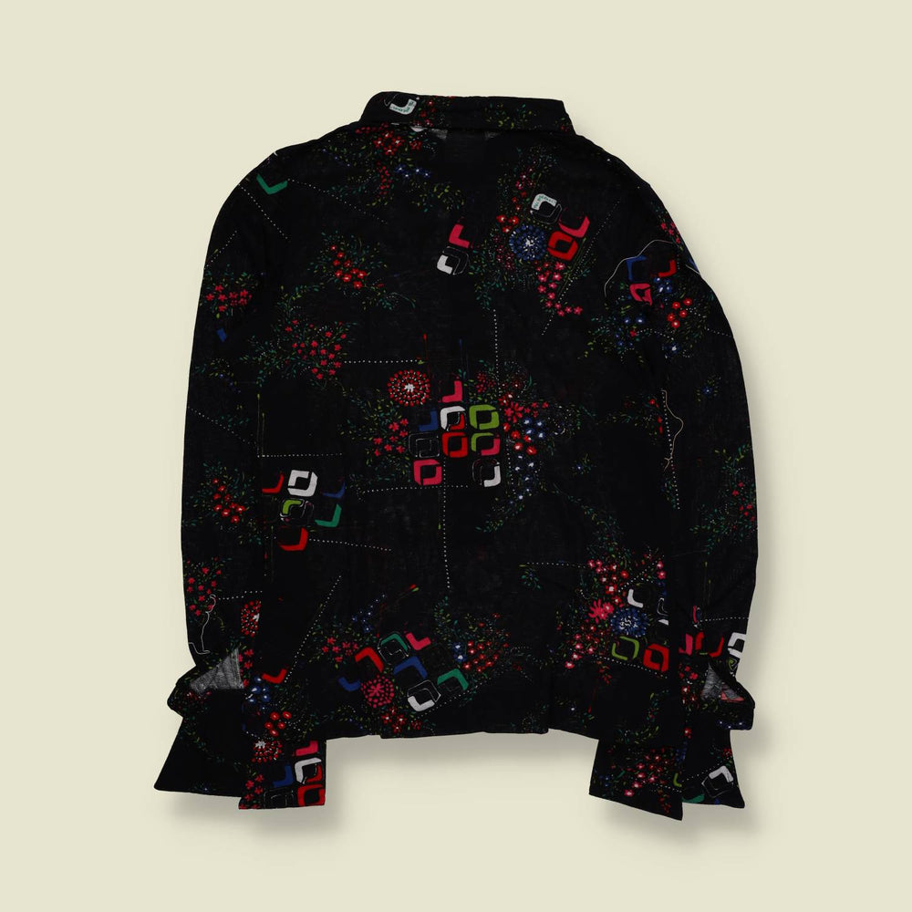 1970s | TGL | Deadstock Blouse | Abstract Floral Print - 8