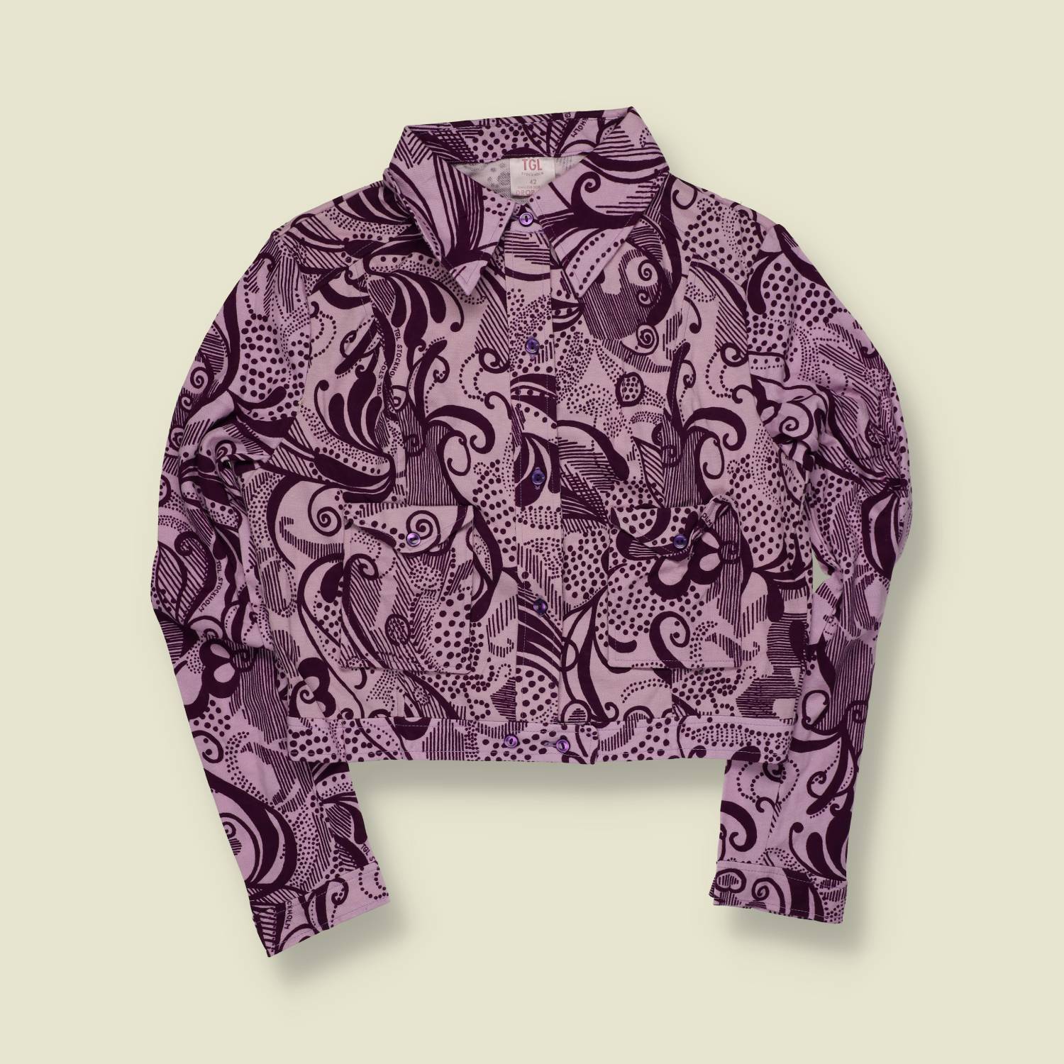 1970s | TGL | Deadstock Blouse | Abstract Print - 12