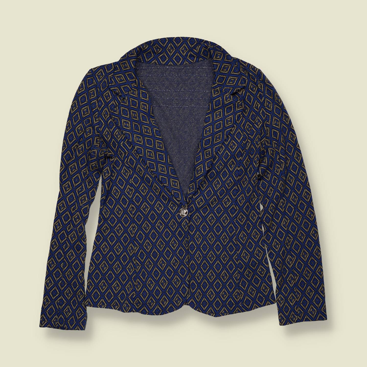 1970s | Jacket | Geometric Print | Blue - 4