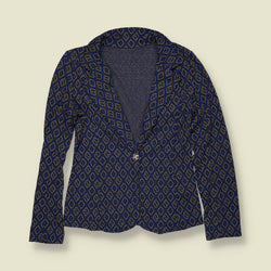 1970s | Jacket | Geometric Print | Blue - 4