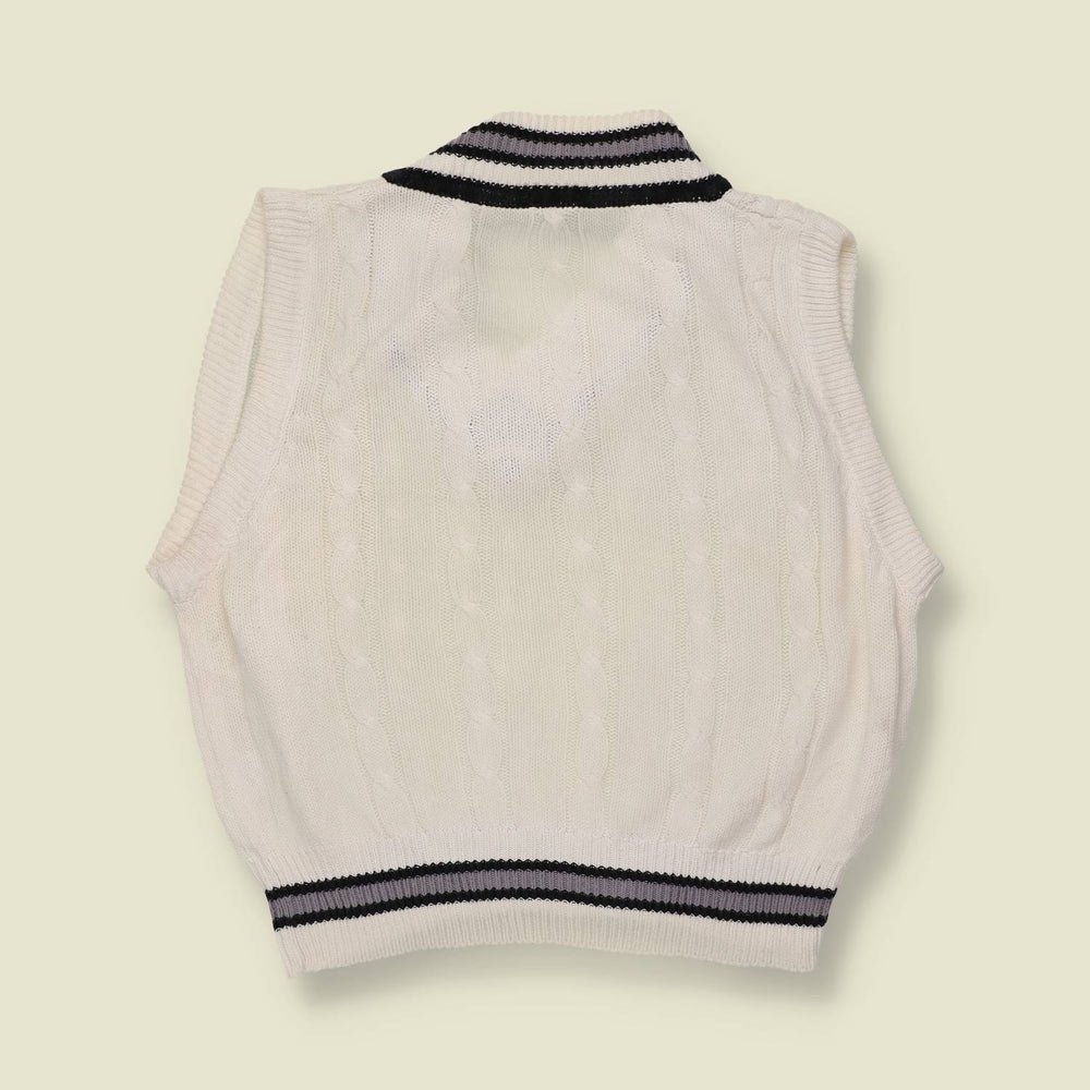 1980s | Kellersman Of Scandinavia | Cricket Knit Vest | Cream – 10