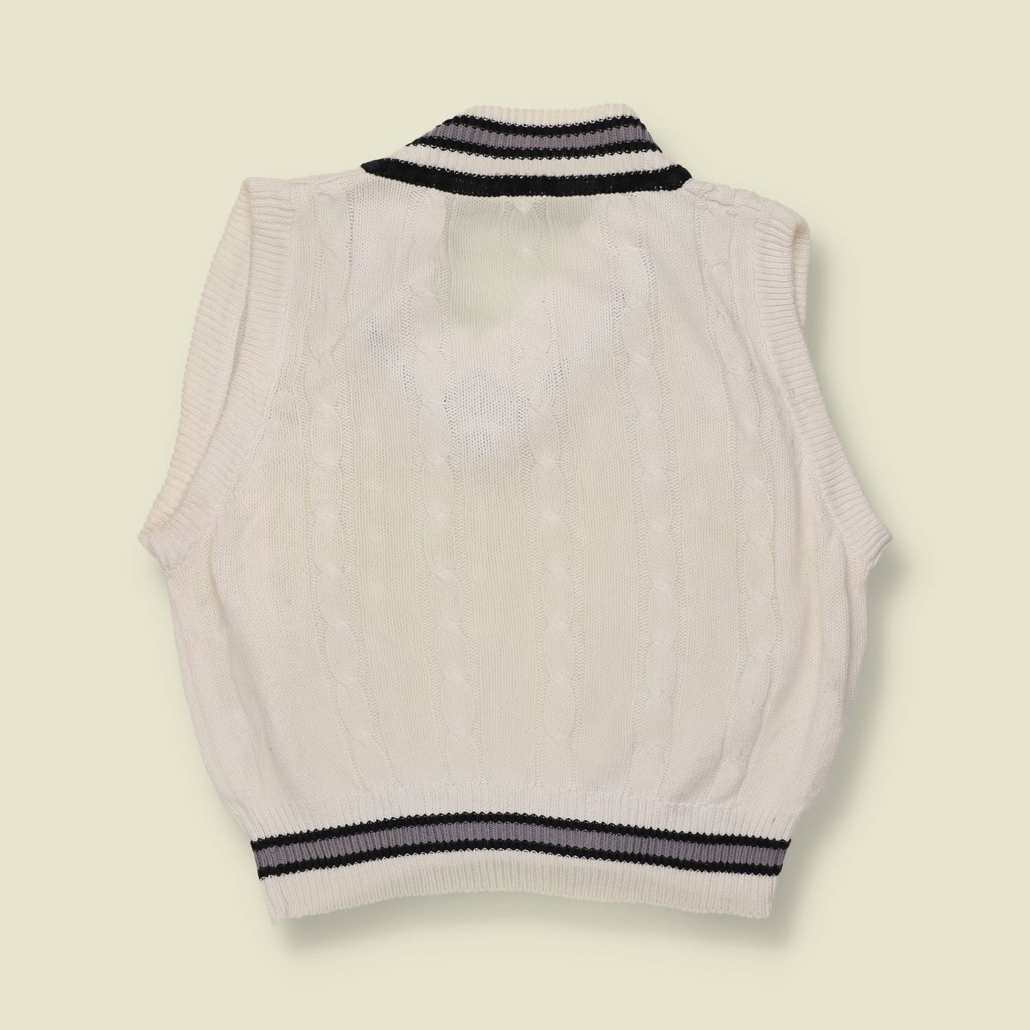 1980s | Kellersman Of Scandinavia | Cricket Knit Vest | Cream – 10