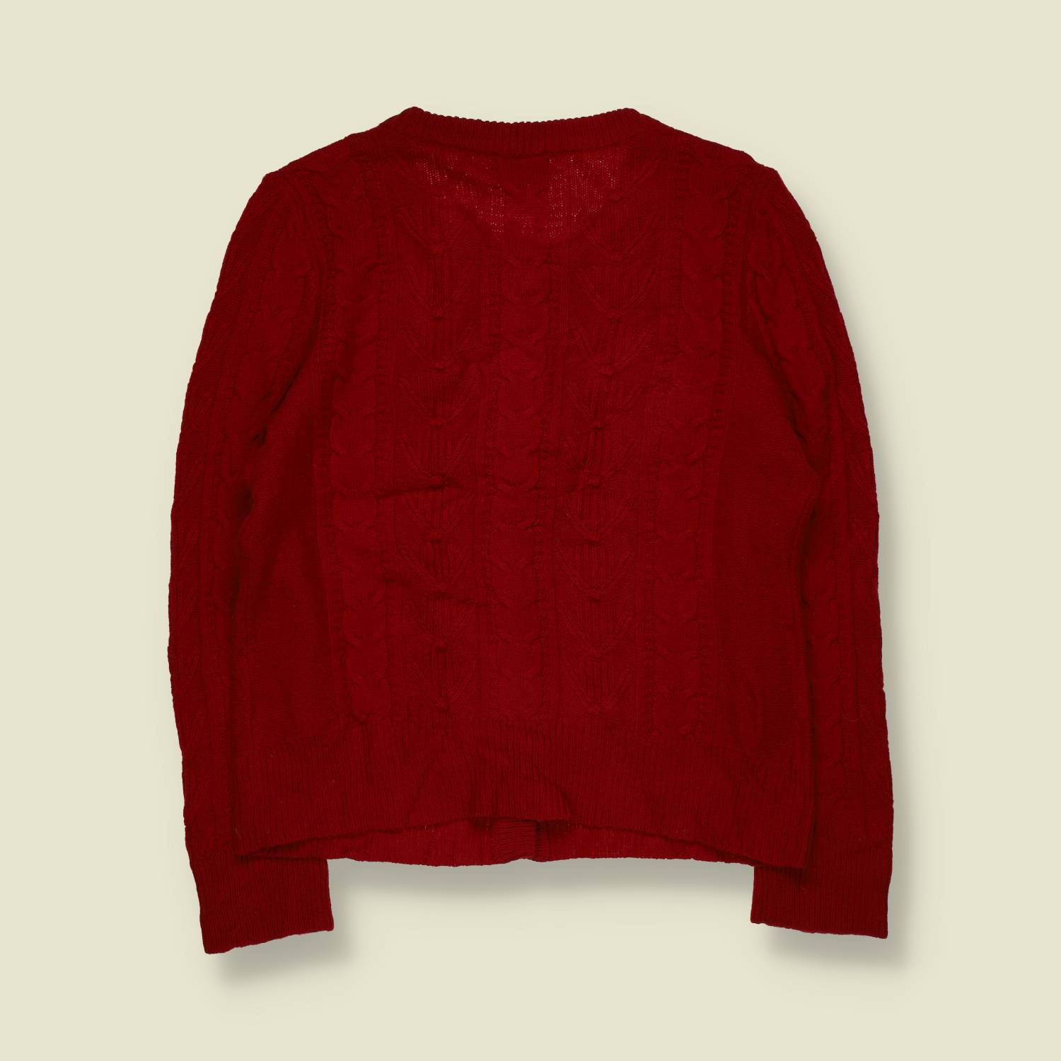 1990s–2000s | Pendleton | Lambswool Blend Button Front Cardigan | Red- M
