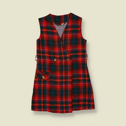 1960s |Tartan Wool Shift Dress | Red Plaid – 4