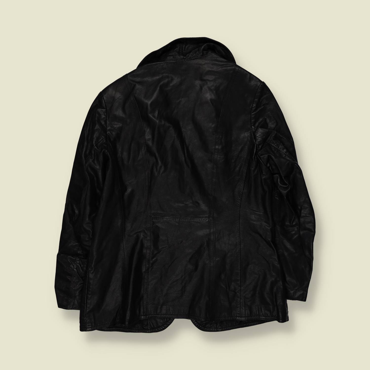 1970s | Leather Tailored Jacket | Black - 10